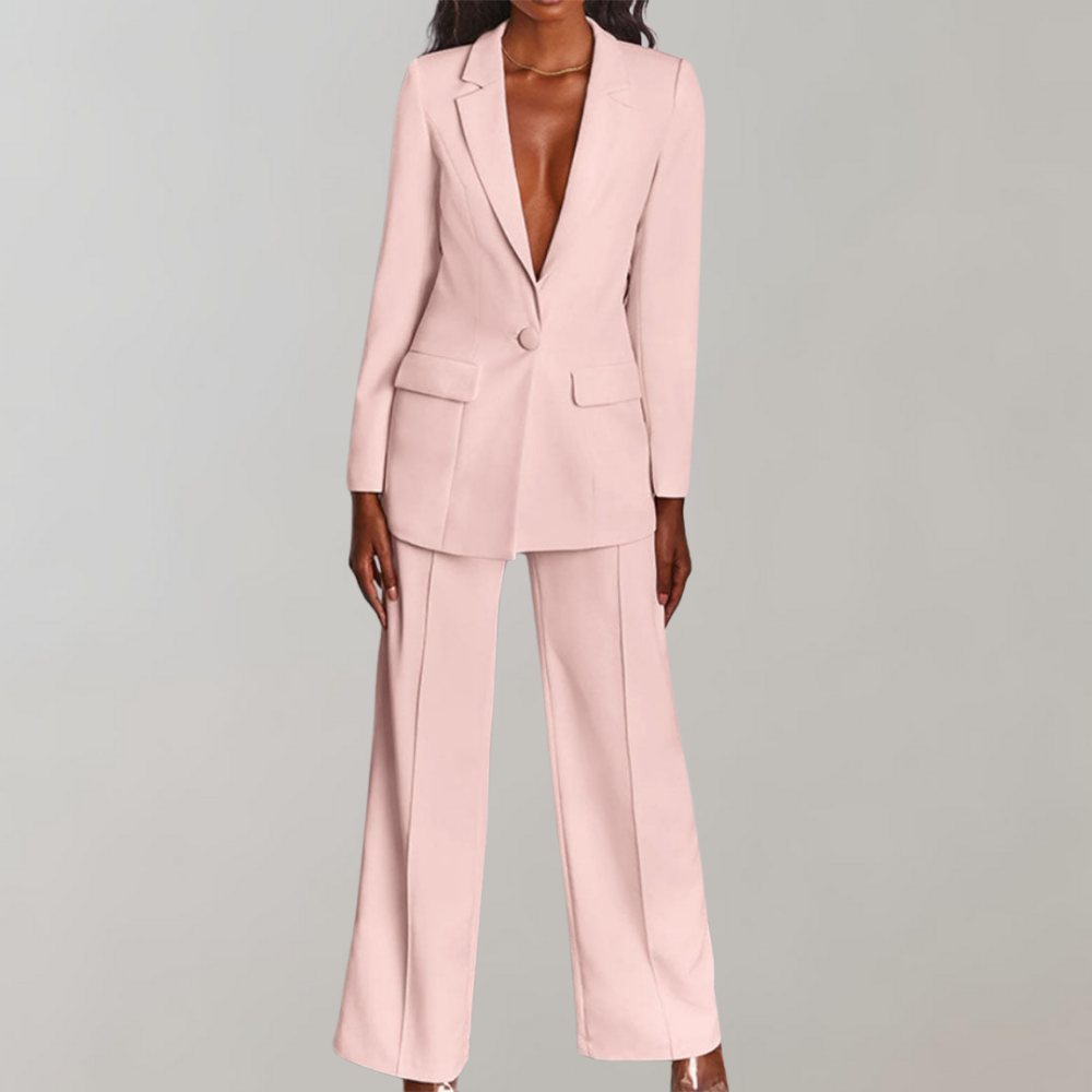 Lara | Damen Stilvolles Blazer und Weite Hose Outfit - Elle Zürich