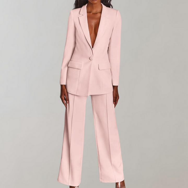 Lara | Damen Stilvolles Blazer und Weite Hose Outfit - Elle Zürich