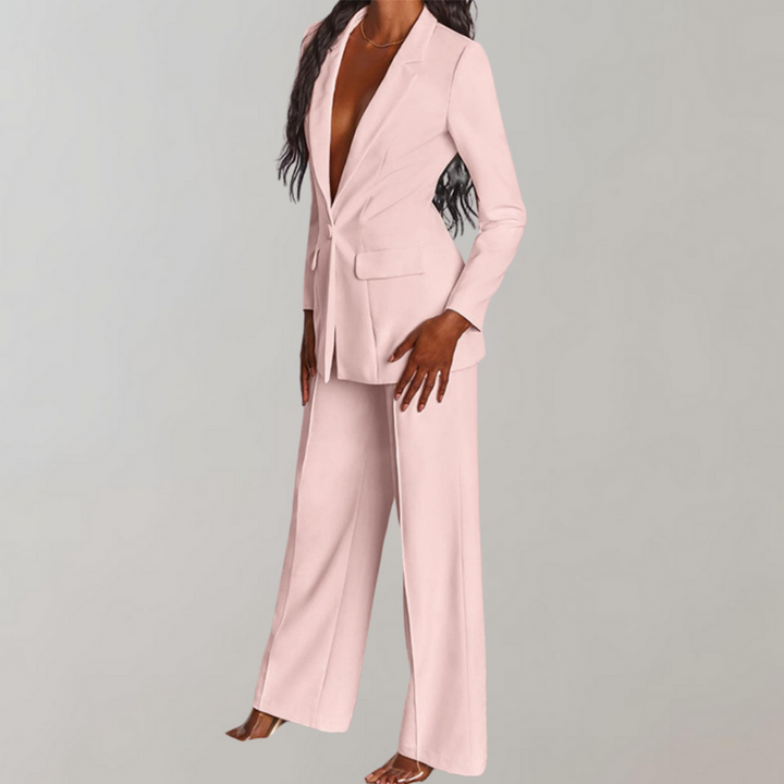 Lara | Damen Stilvolles Blazer und Weite Hose Outfit - Elle Zürich