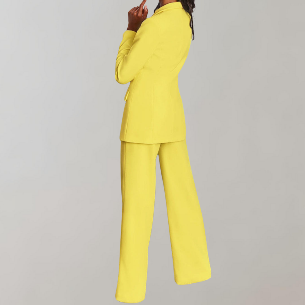 Lara | Damen Stilvolles Blazer und Weite Hose Outfit - Elle Zürich
