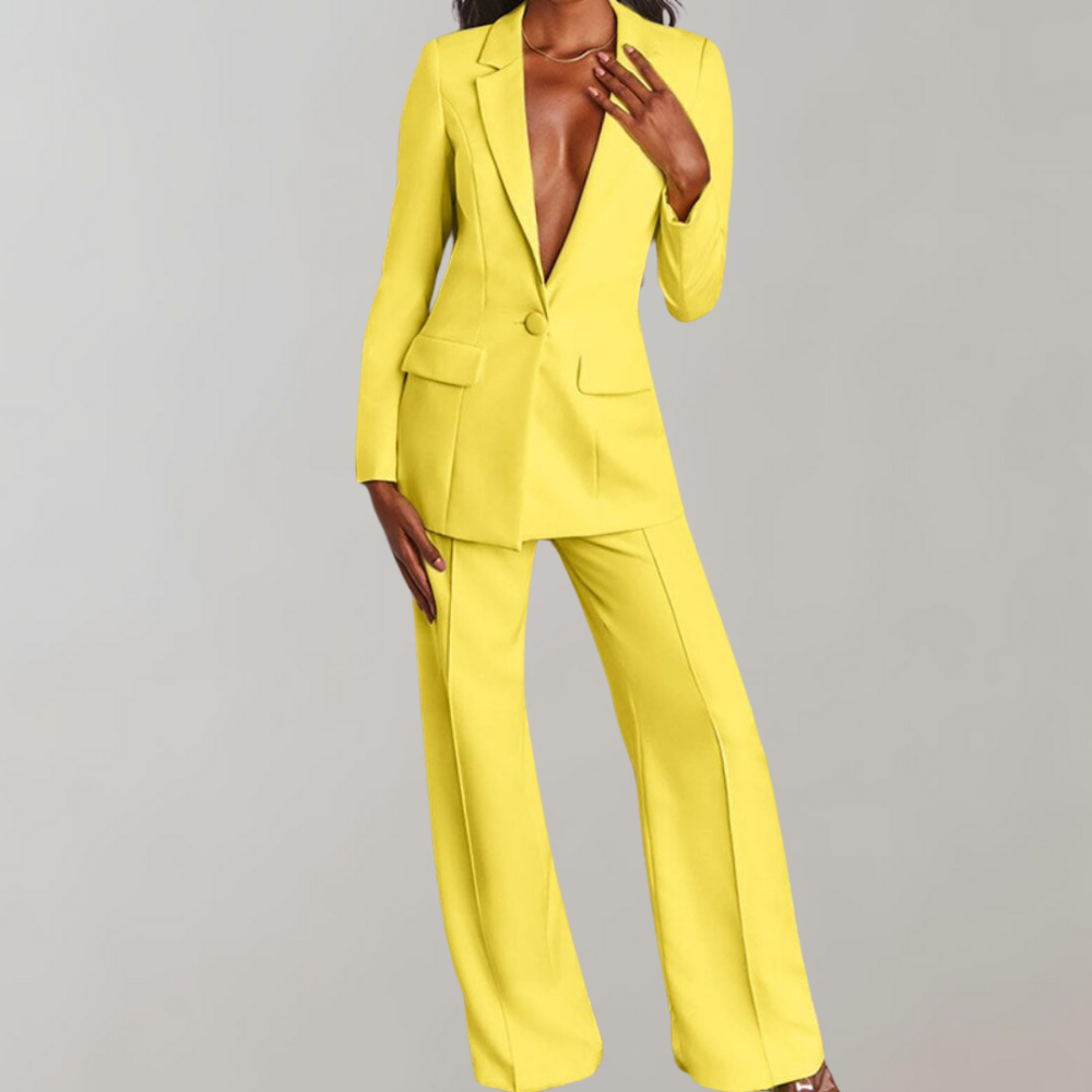 Lara | Damen Stilvolles Blazer und Weite Hose Outfit - Elle Zürich