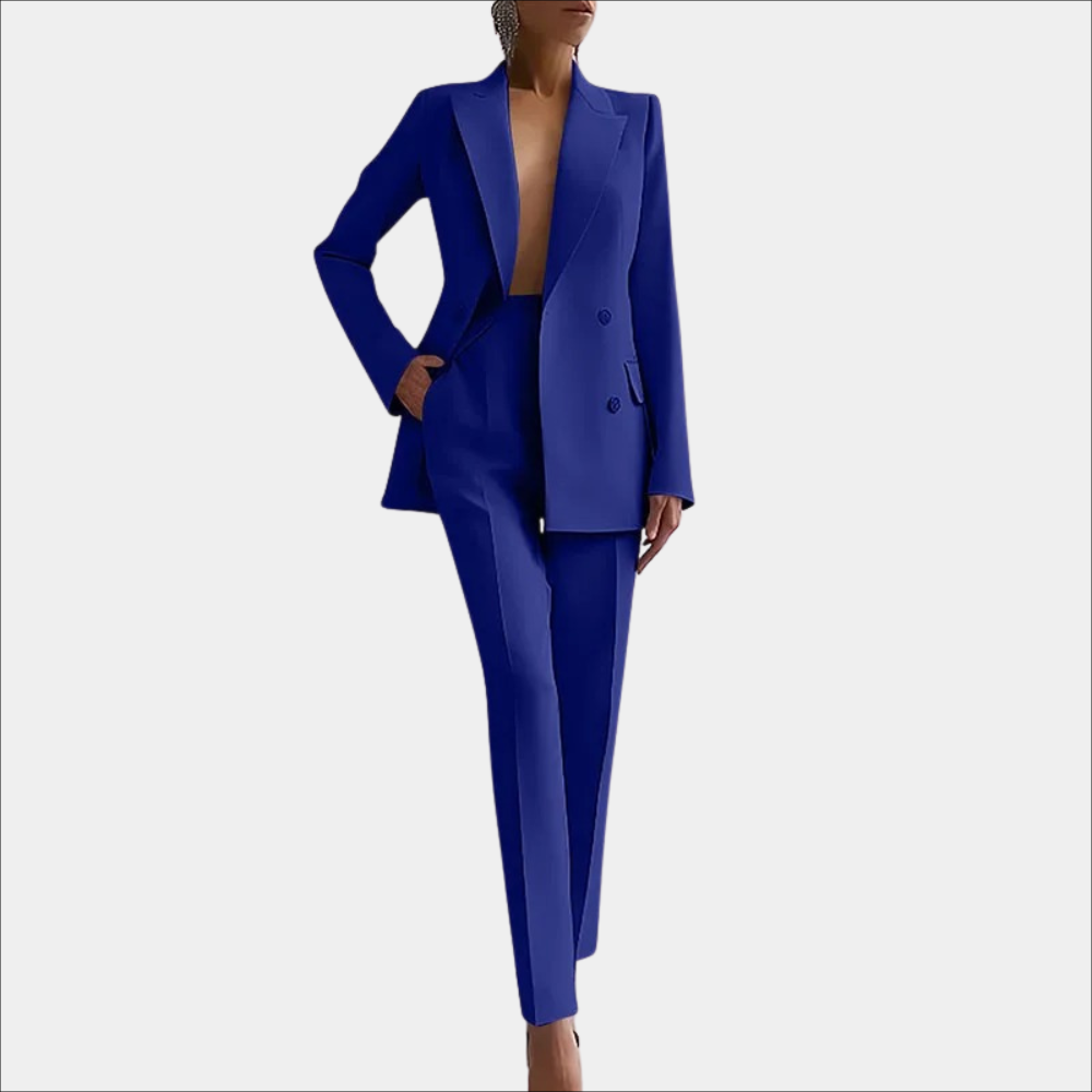 Lena | Damen Elegantes Zweireihiges Blazer und Maßgeschneidertes Hose Set - Elle Zürich