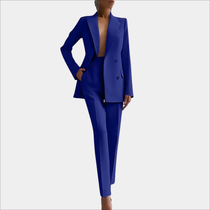 Lena | Damen Elegantes Zweireihiges Blazer und Maßgeschneidertes Hose Set - Elle Zürich