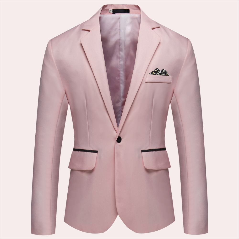 Simon | Herren Eleganter Satinblazer mit Tasche