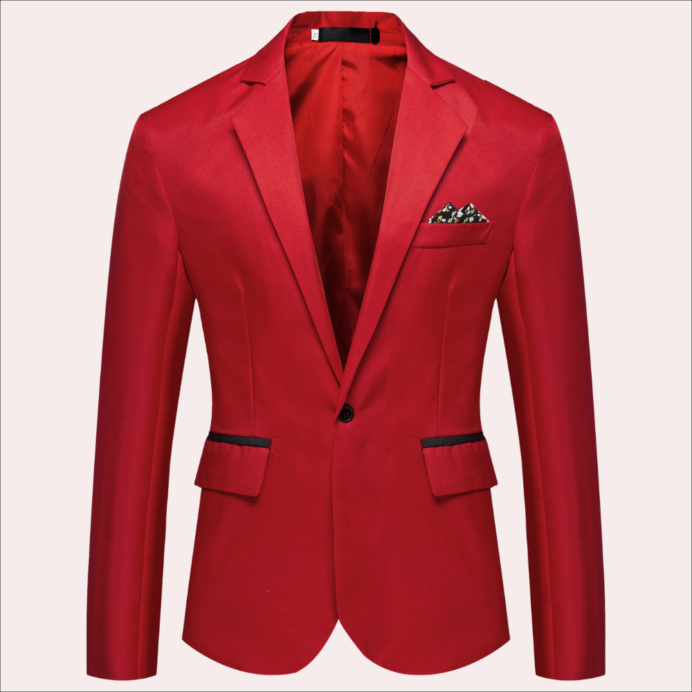Simon | Herren Eleganter Satinblazer mit Tasche
