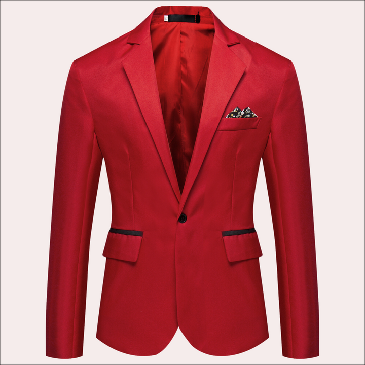 Simon | Herren Eleganter Satinblazer mit Tasche