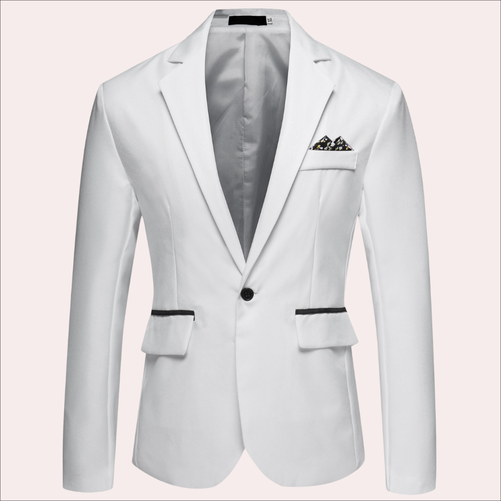 Simon | Herren Eleganter Satinblazer mit Tasche