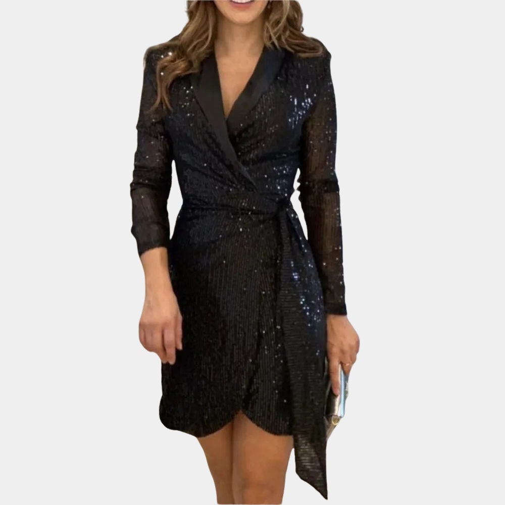 Kerstin | Elegantes Wickelkleid Mit Pailletten - Elle Zürich