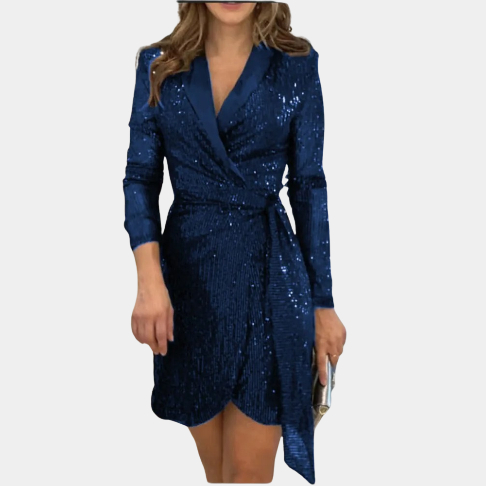 Kerstin | Elegantes Wickelkleid Mit Pailletten - Elle Zürich