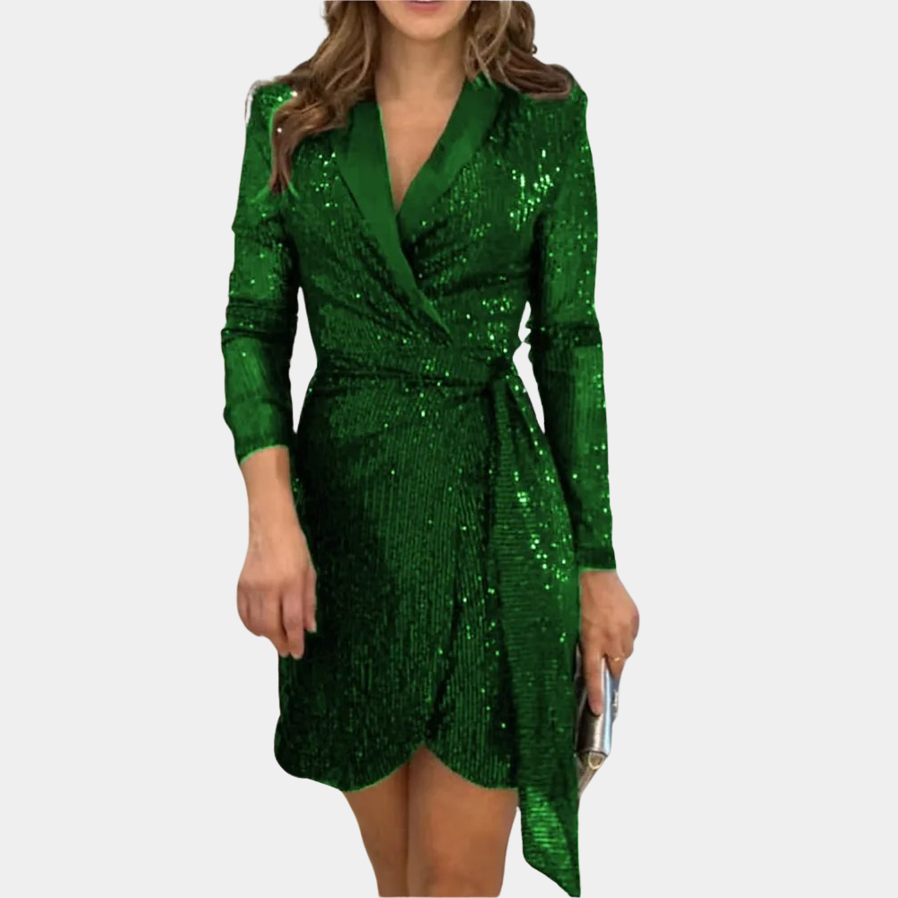 Kerstin | Elegantes Wickelkleid Mit Pailletten - Elle Zürich