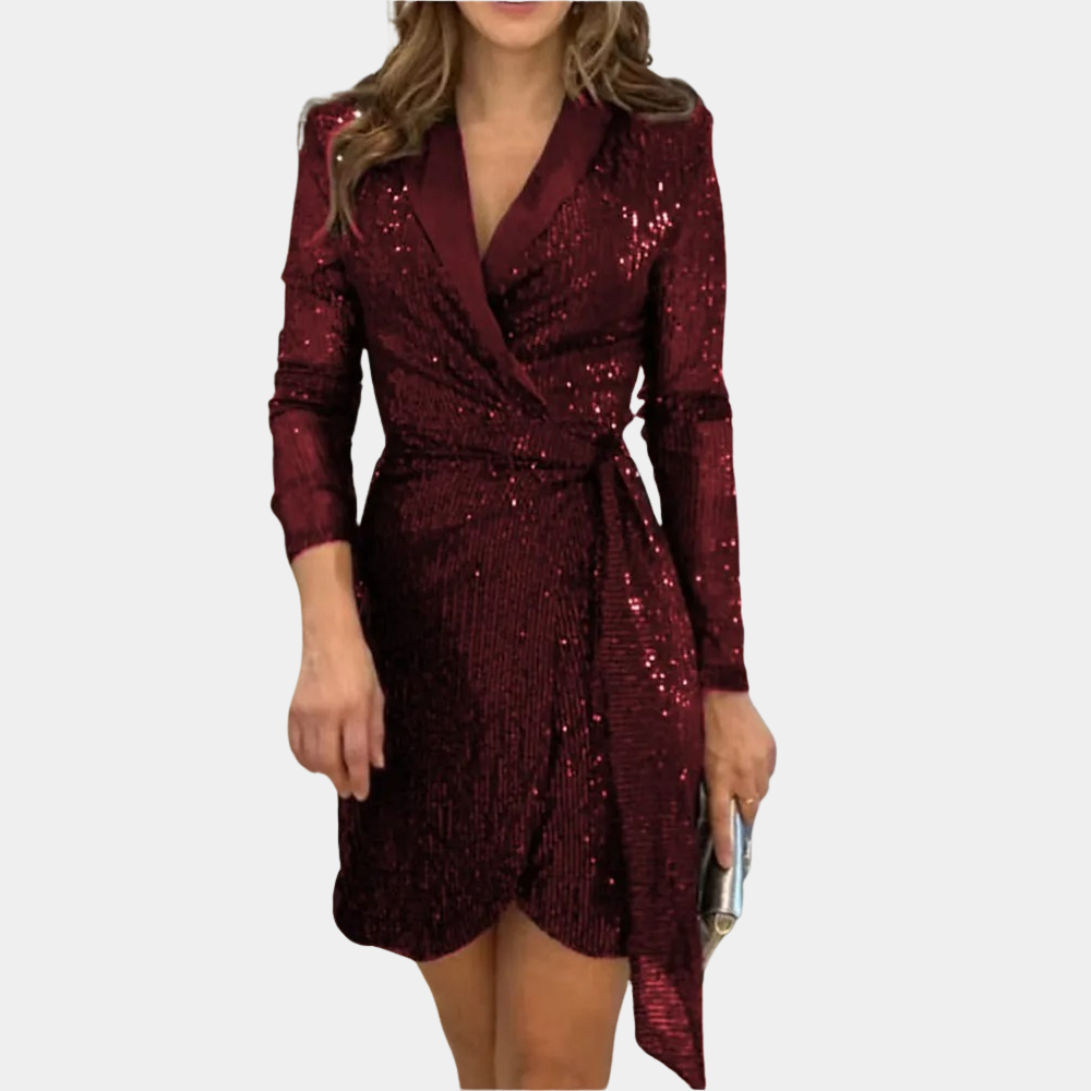 Kerstin | Elegantes Wickelkleid Mit Pailletten - Elle Zürich