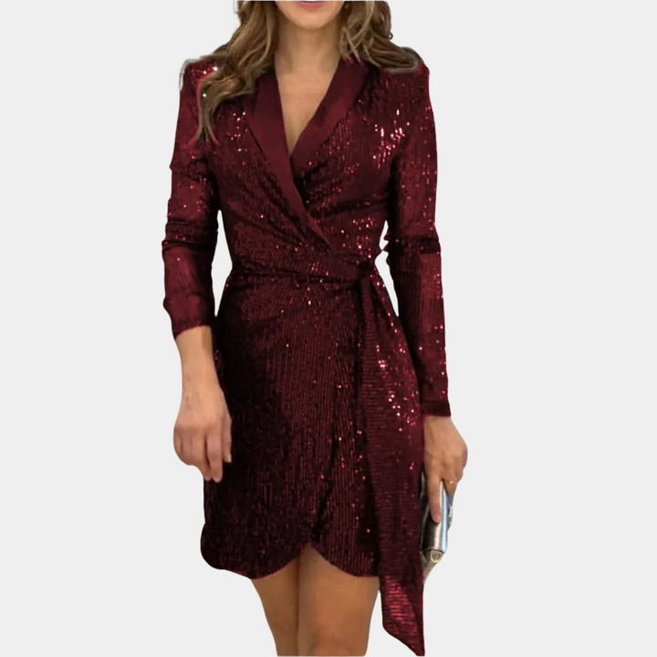Kerstin | Elegantes Wickelkleid Mit Pailletten - Elle Zürich