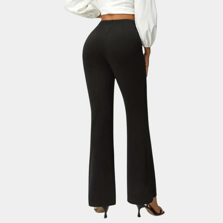 Bettina | Damen Hochtaillierte ausgestellte Stoffhose - Elle Zürich
