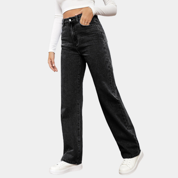 Lara | Damen Hochtaillierte Jeans mit weitem Bein - Elle Zürich