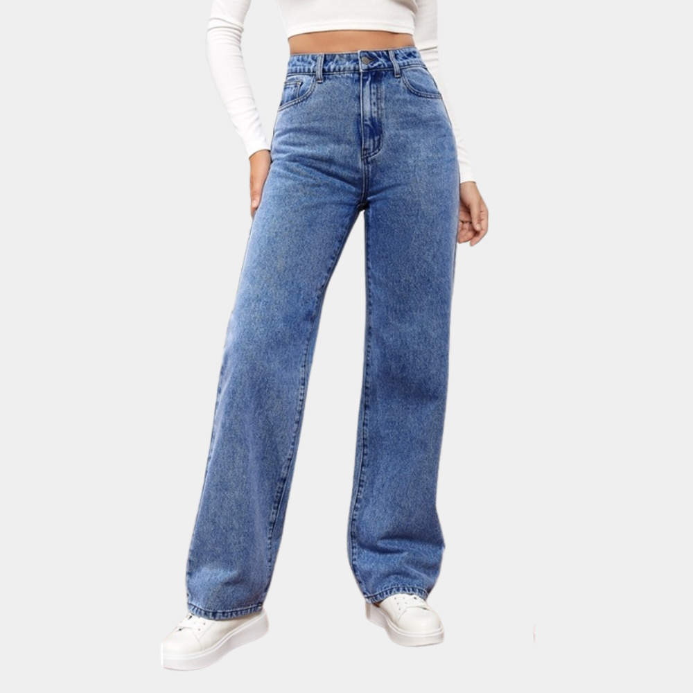 Lara | Damen Hochtaillierte Jeans mit weitem Bein - Elle Zürich
