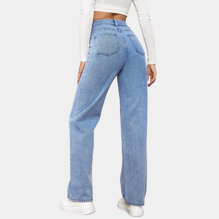 Lara | Damen Hochtaillierte Jeans mit weitem Bein - Elle Zürich