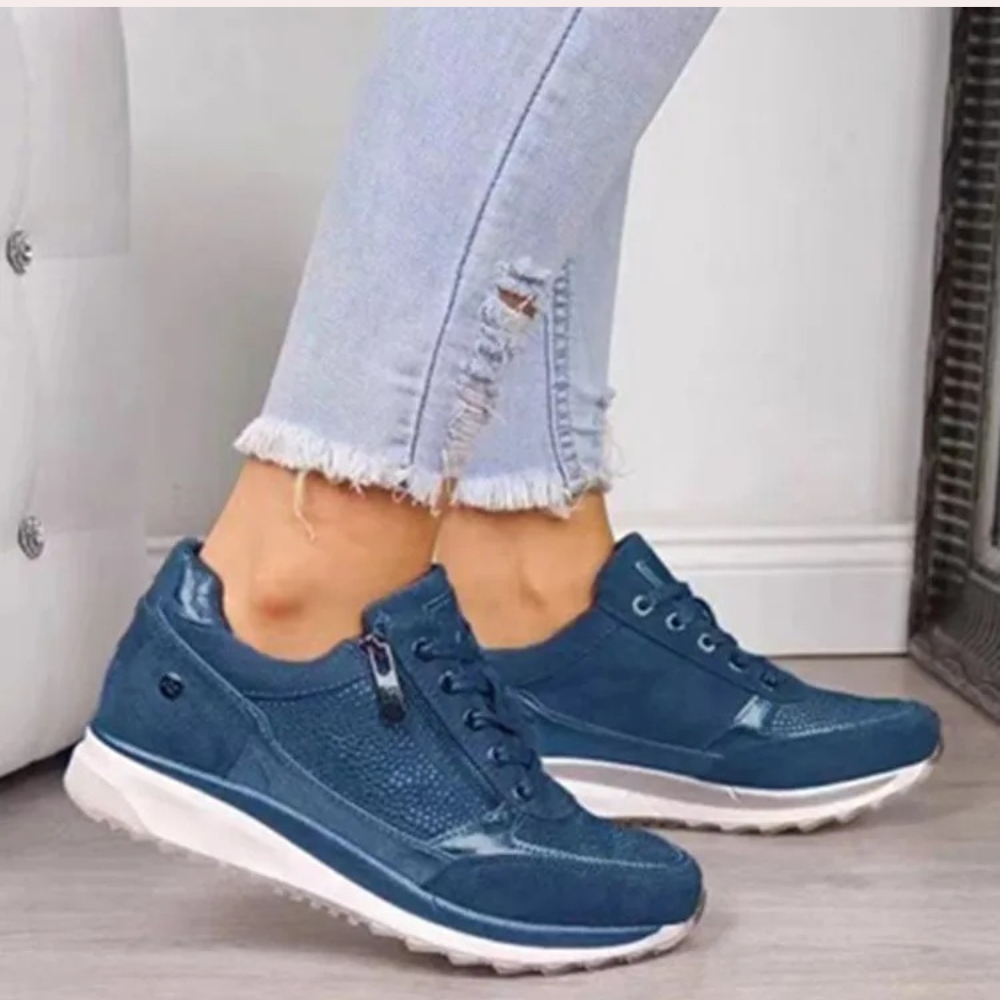 Bettina | Damen Legere Walking Schuhe mit seitlichem Reißverschluss - Elle Zürich