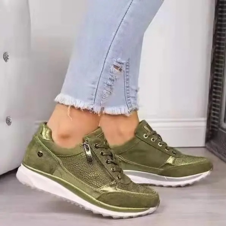 Bettina | Damen Legere Walking Schuhe mit seitlichem Reißverschluss - Elle Zürich