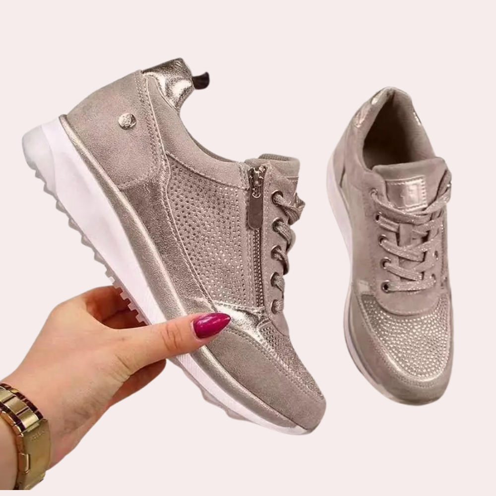 Bettina | Damen Legere Walking Schuhe mit seitlichem Reißverschluss - Elle Zürich