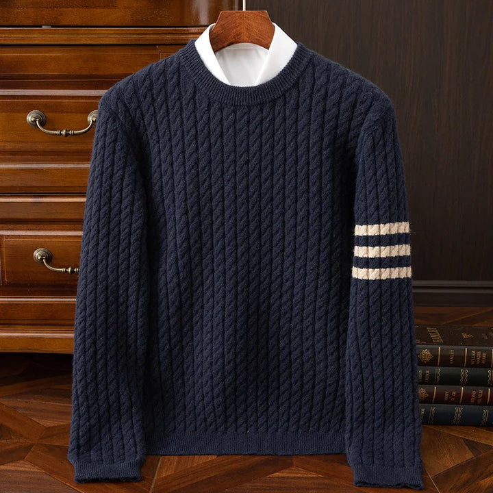Werner | Herren Freizeit Winterpullover mit gestreiften Ärmeln - Elle Zürich