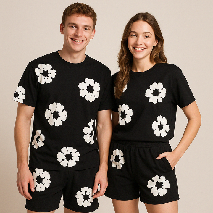 Sebastian | Unisex T-Shirt-und-Shorts-Set mit Blumenmuster - Elle Zürich