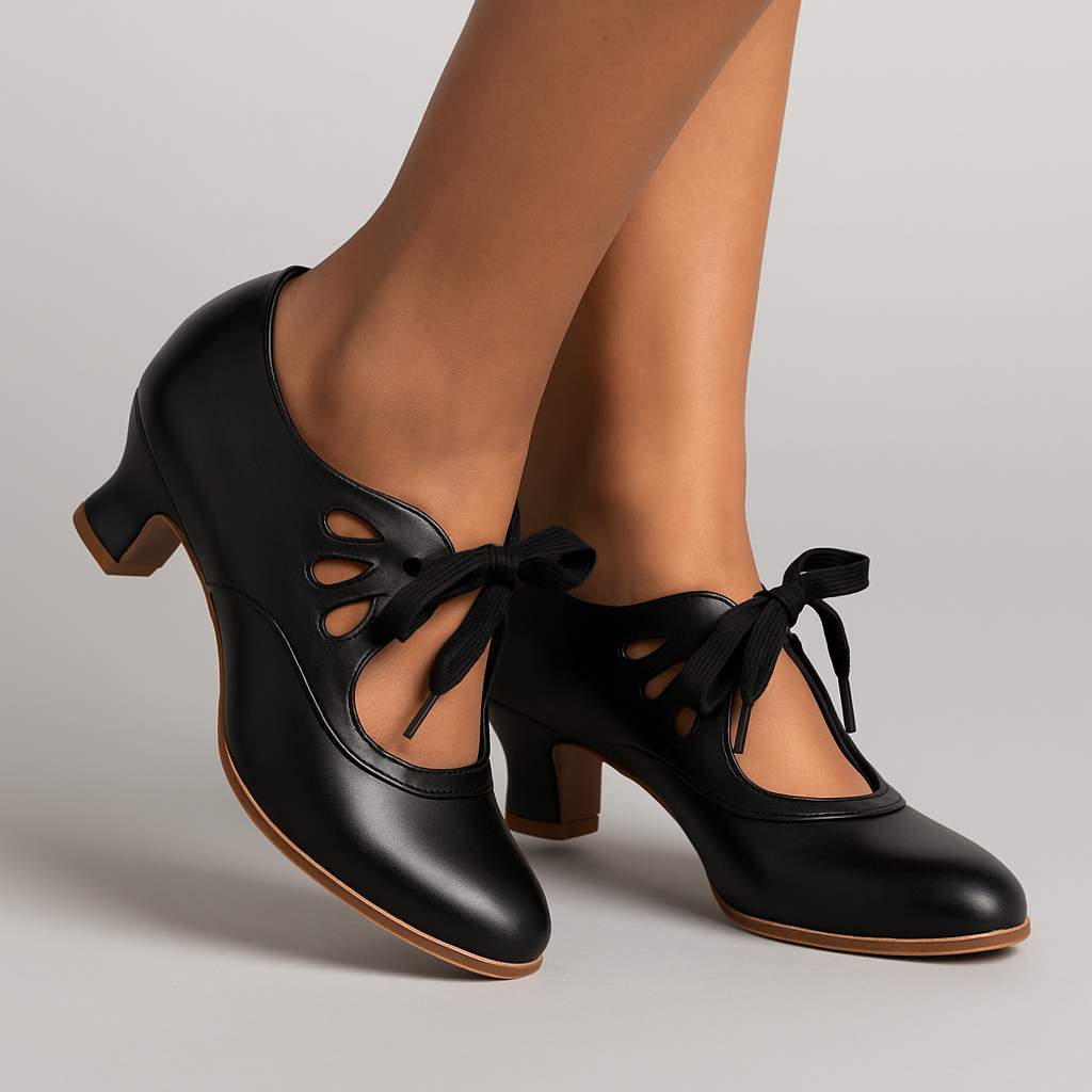 Jessica | Damen Vintage Inspiriert Niedrige Absatz Oxford Schuhe - Elle Zürich