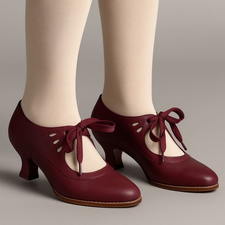 Jessica | Damen Vintage Inspiriert Niedrige Absatz Oxford Schuhe - Elle Zürich