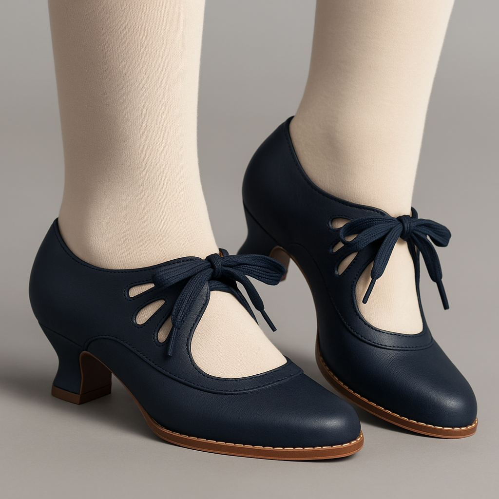 Jessica | Damen Vintage Inspiriert Niedrige Absatz Oxford Schuhe - Elle Zürich