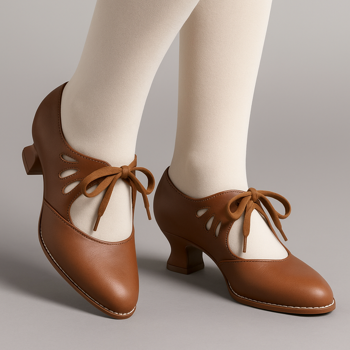 Jessica | Damen Vintage Inspiriert Niedrige Absatz Oxford Schuhe - Elle Zürich