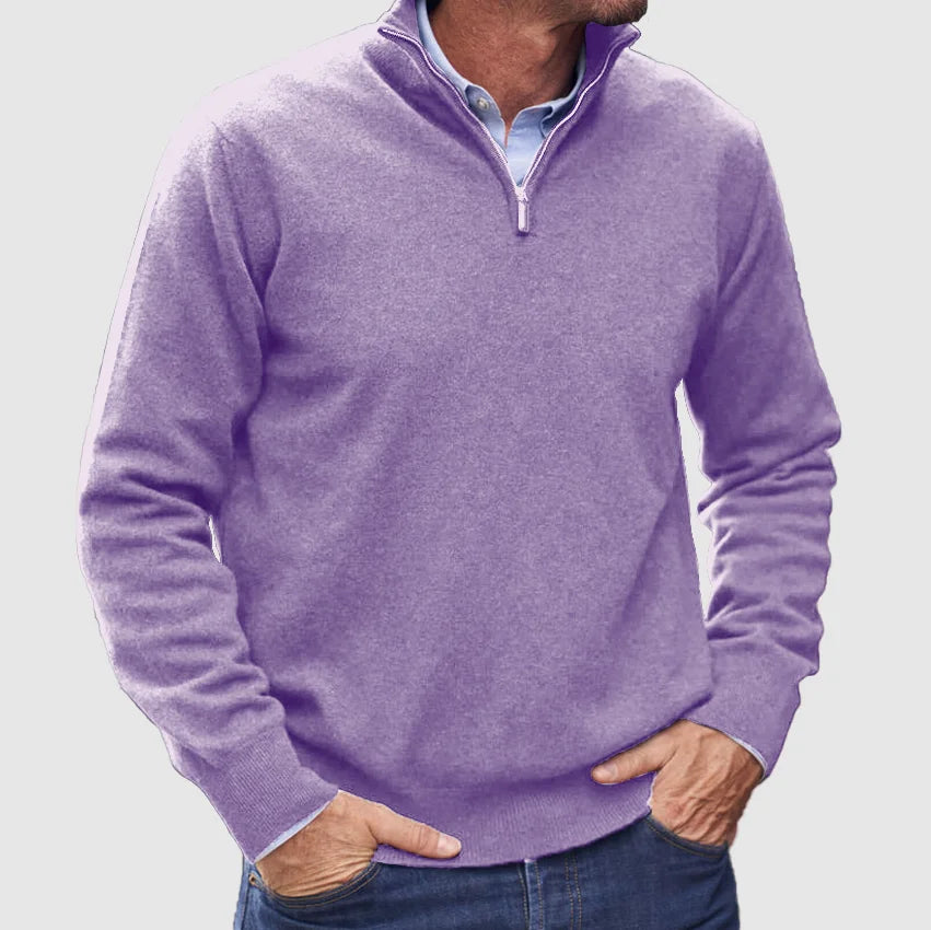 Uwe | Herren Klassischer Halbreißverschluss Strickpullover - Elle Zürich