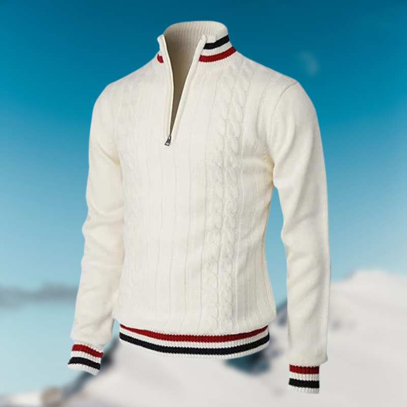 Christoph | Herren Kabelstrick Halb-Zip Pullover - Elle Zürich