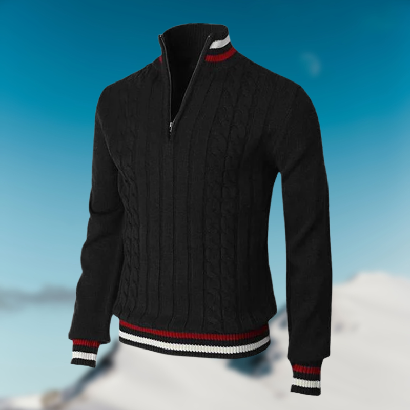 Christoph | Herren Kabelstrick Halb-Zip Pullover - Elle Zürich