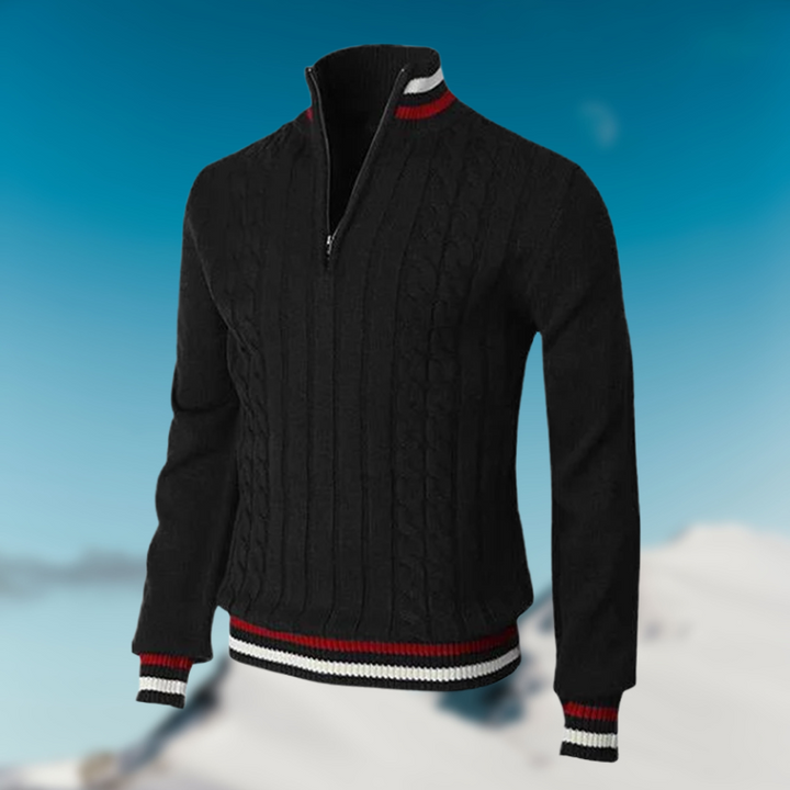 Christoph | Herren Kabelstrick Halb-Zip Pullover - Elle Zürich