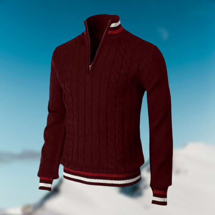 Christoph | Herren Kabelstrick Halb-Zip Pullover - Elle Zürich