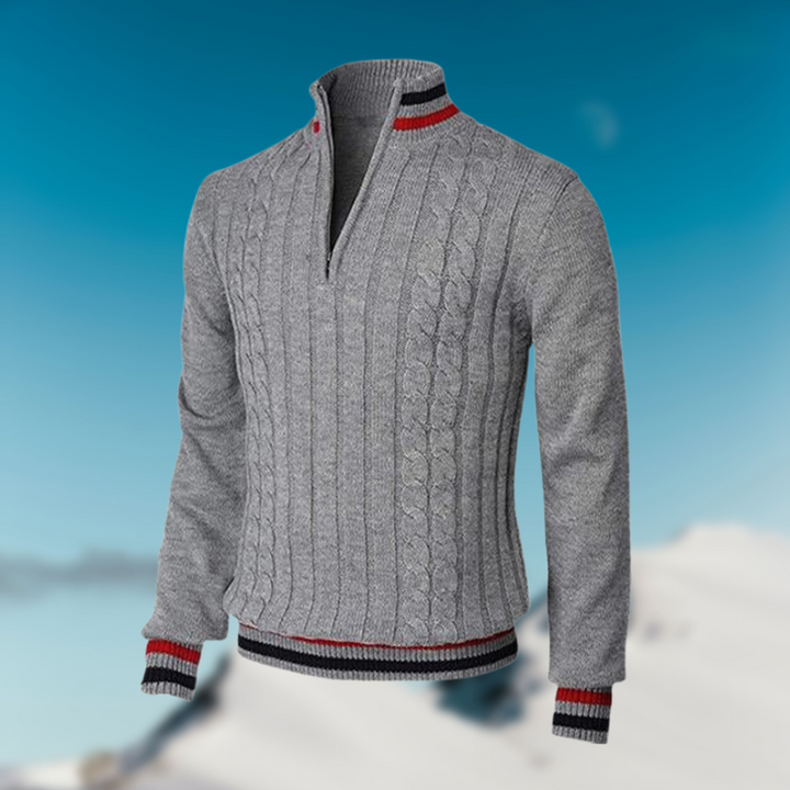 Christoph | Herren Kabelstrick Halb-Zip Pullover - Elle Zürich