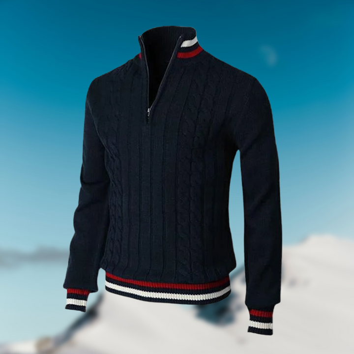 Christoph | Herren Kabelstrick Halb-Zip Pullover - Elle Zürich