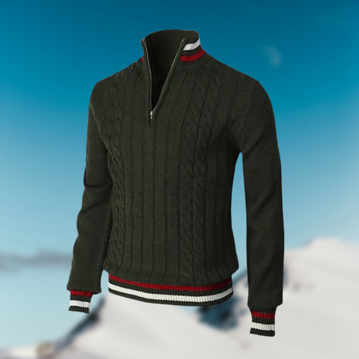 Christoph | Herren Kabelstrick Halb-Zip Pullover - Elle Zürich