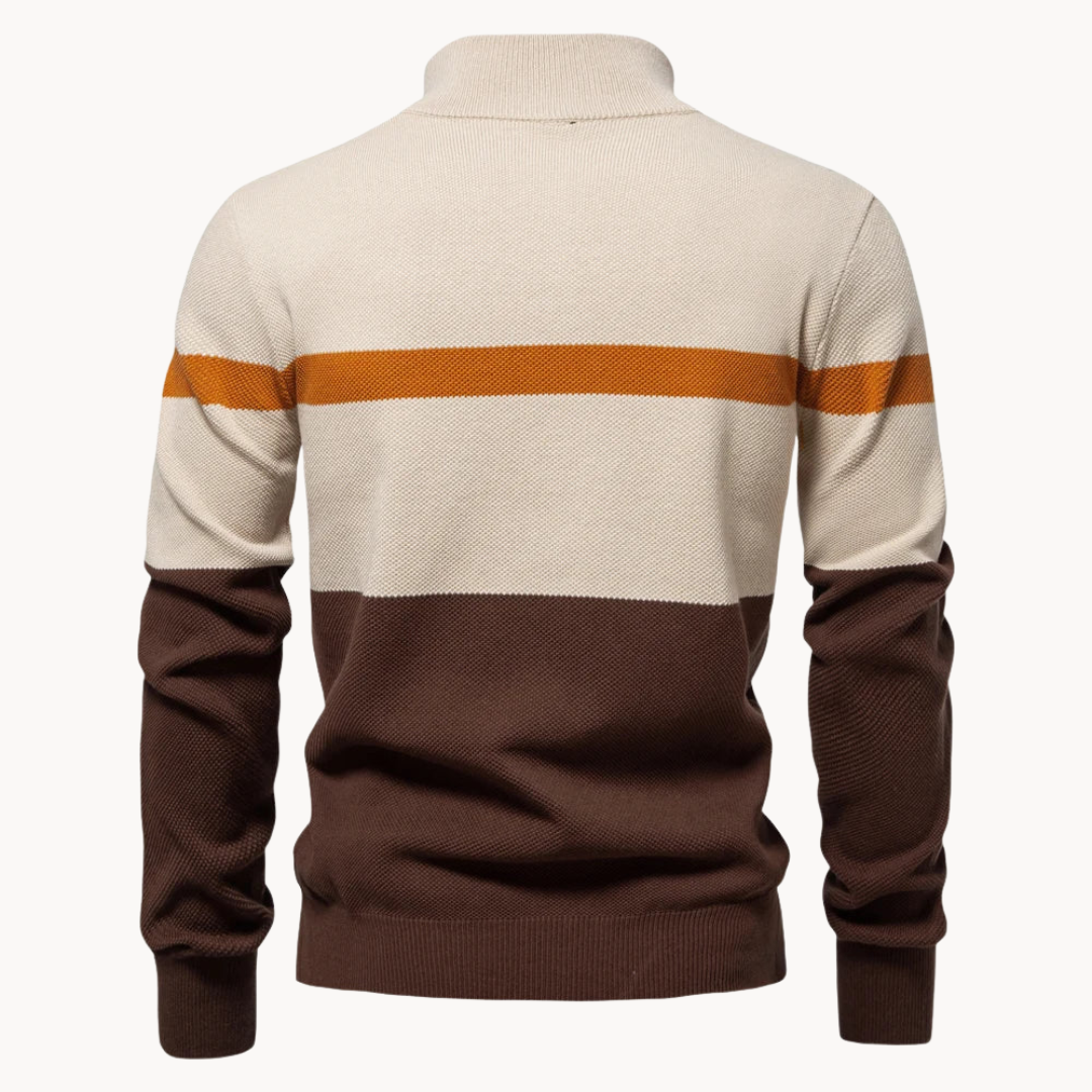 Thomas | Herren Winterpullover mit Reißverschluss und Streifen - Elle Zürich