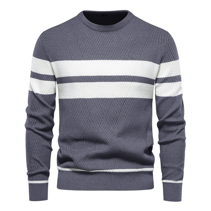 Roland | Stylischer Herren-Streifenpullover mit Rundhalsausschnitt - Elle Zürich