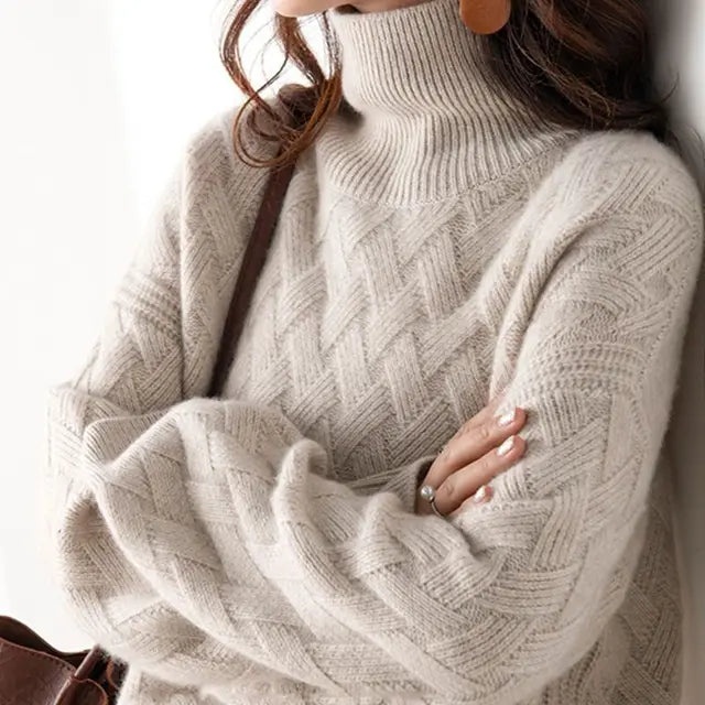 Angela | Damen Strickpullover mit lockerem Schnitt - Elle Zürich