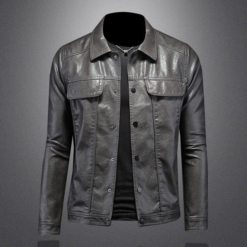 Anton | Herren Tan Lederjacke Stilvolle Slim Fit Biker- und Freizeitjacke - Elle Zürich