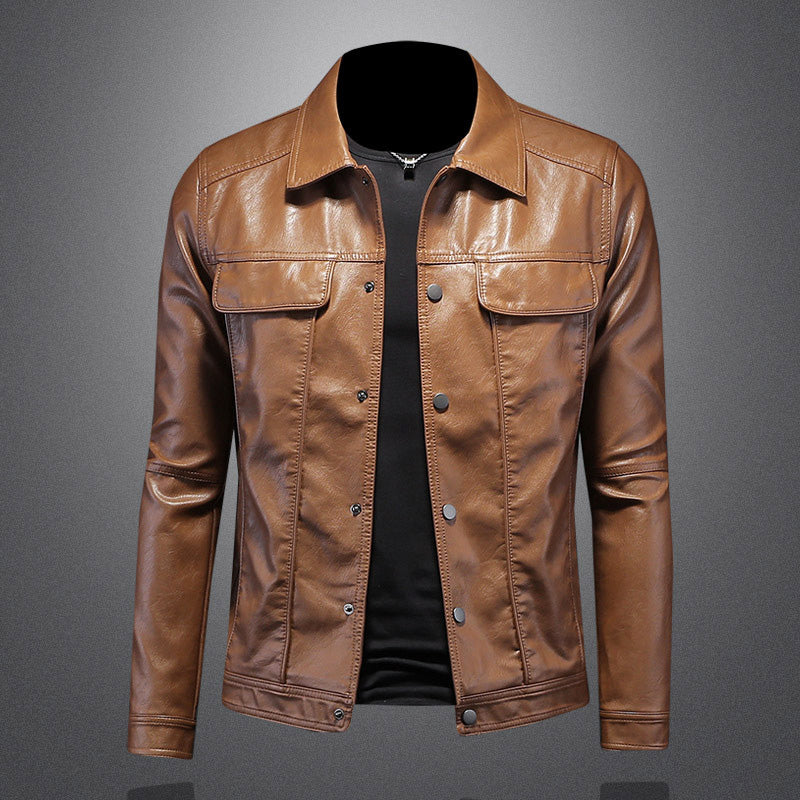 Anton | Herren Tan Lederjacke Stilvolle Slim Fit Biker- und Freizeitjacke - Elle Zürich