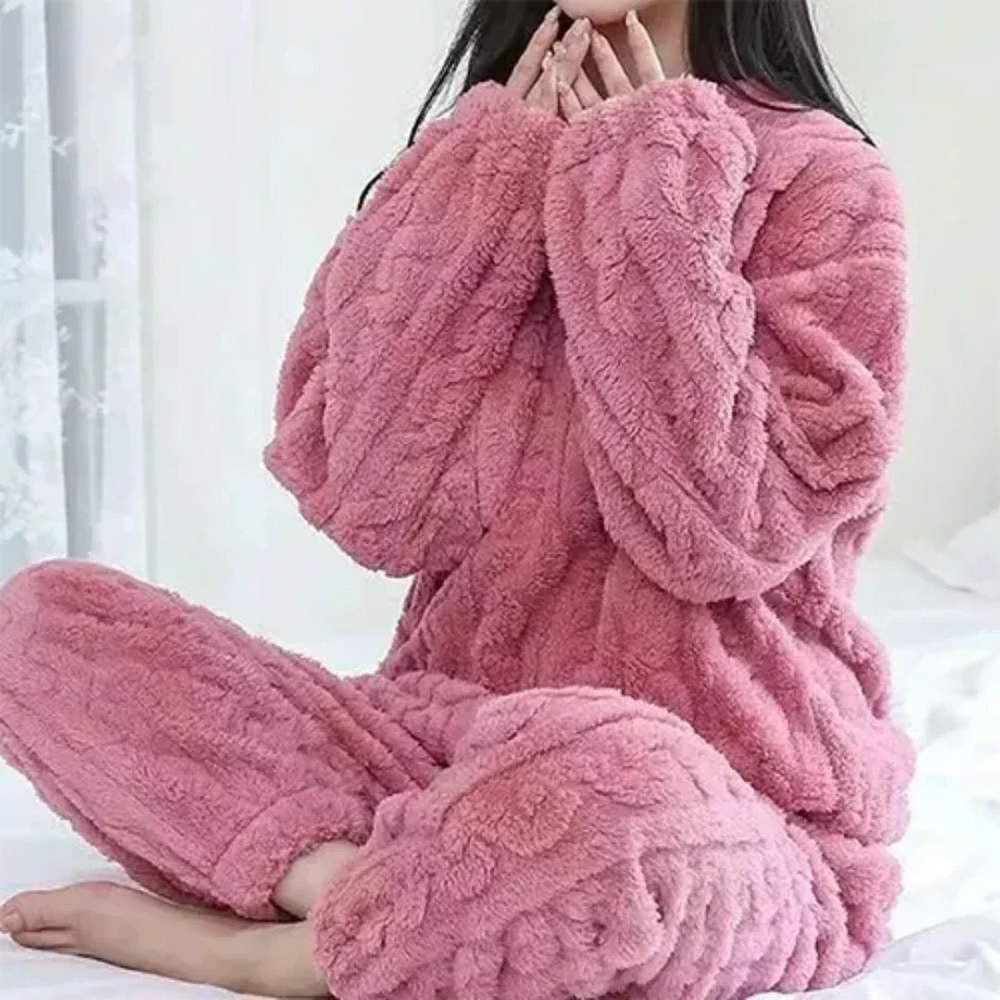 Petra | Damen Kuscheliges Fleece Winter Loungewear Set - Elle Zürich