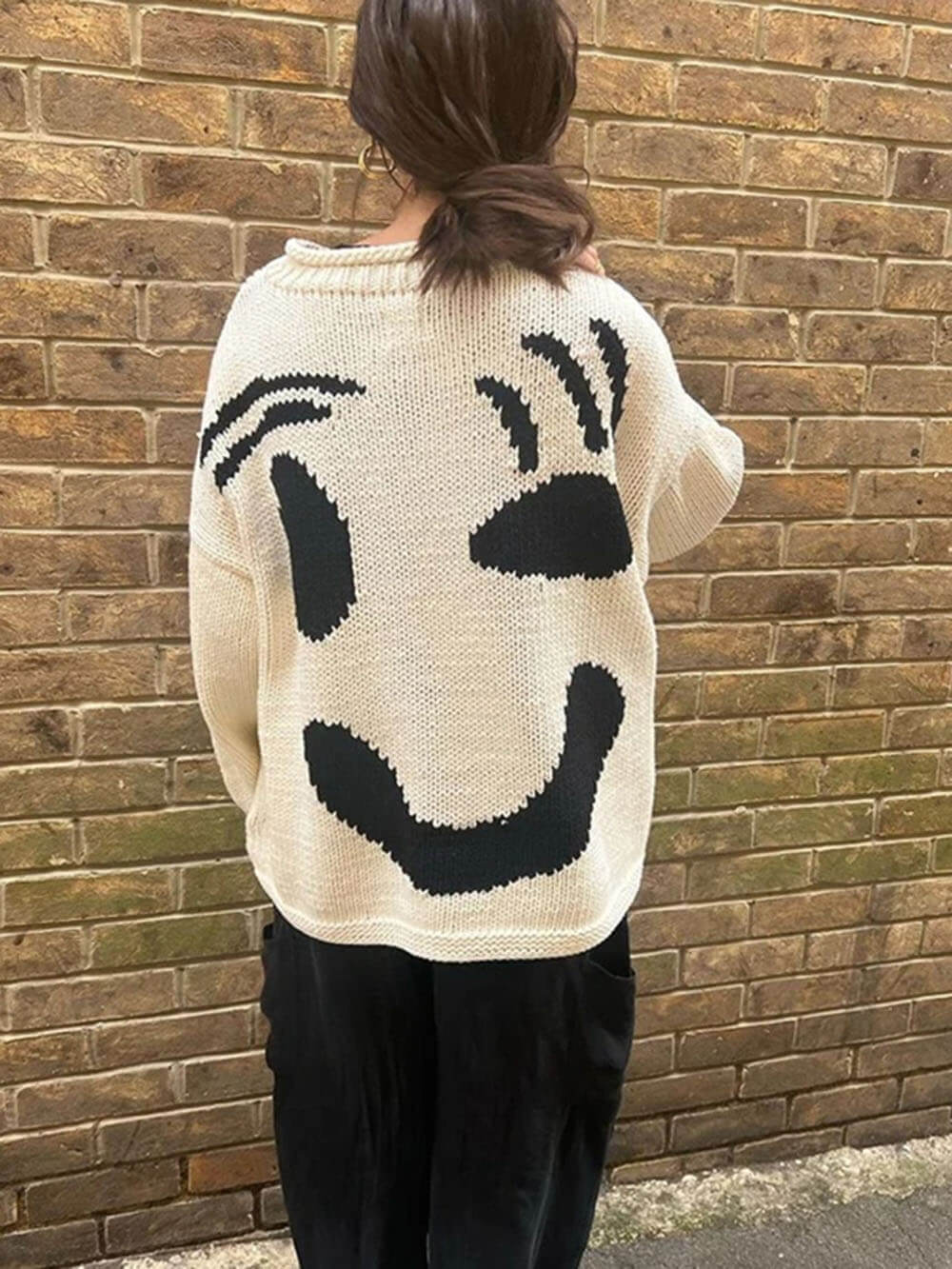 Andrea | Damen Winter Casual Pullover mit Smile-Print - Elle Zürich