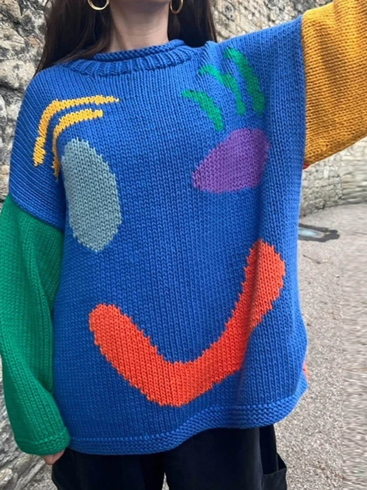 Andrea | Damen Winter Casual Pullover mit Smile-Print - Elle Zürich