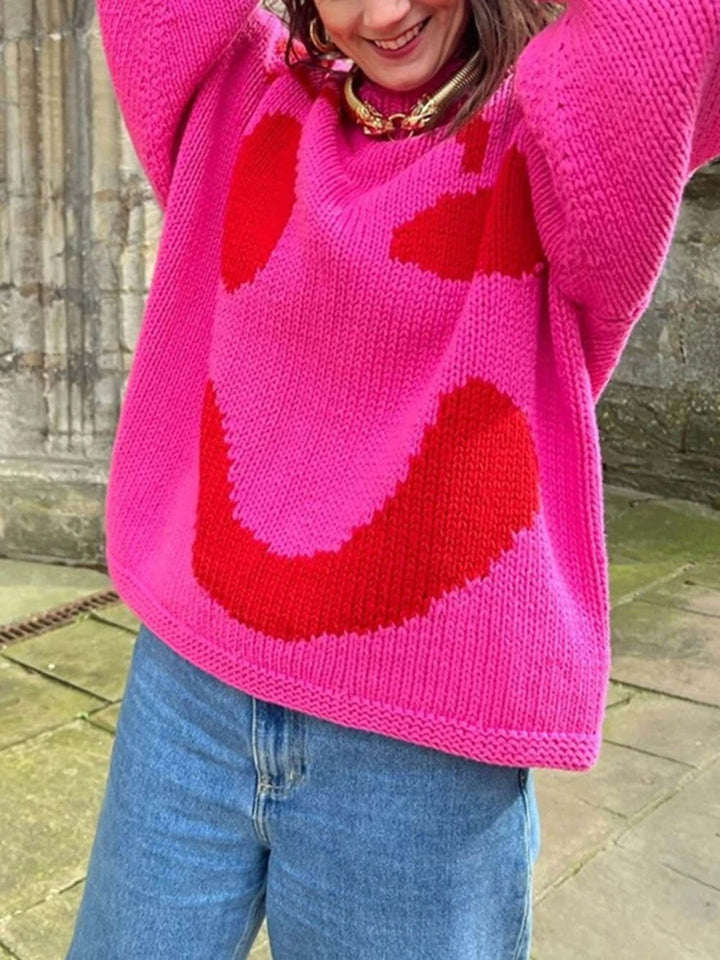Andrea | Damen Winter Casual Pullover mit Smile-Print - Elle Zürich