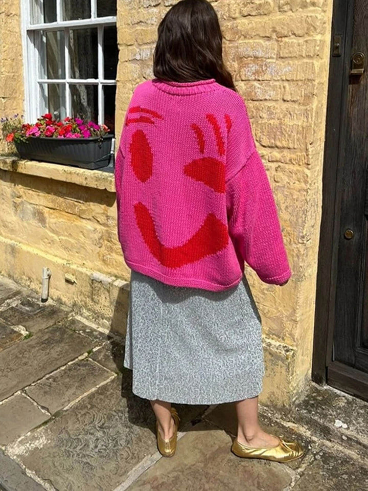 Andrea | Damen Winter Casual Pullover mit Smile-Print - Elle Zürich