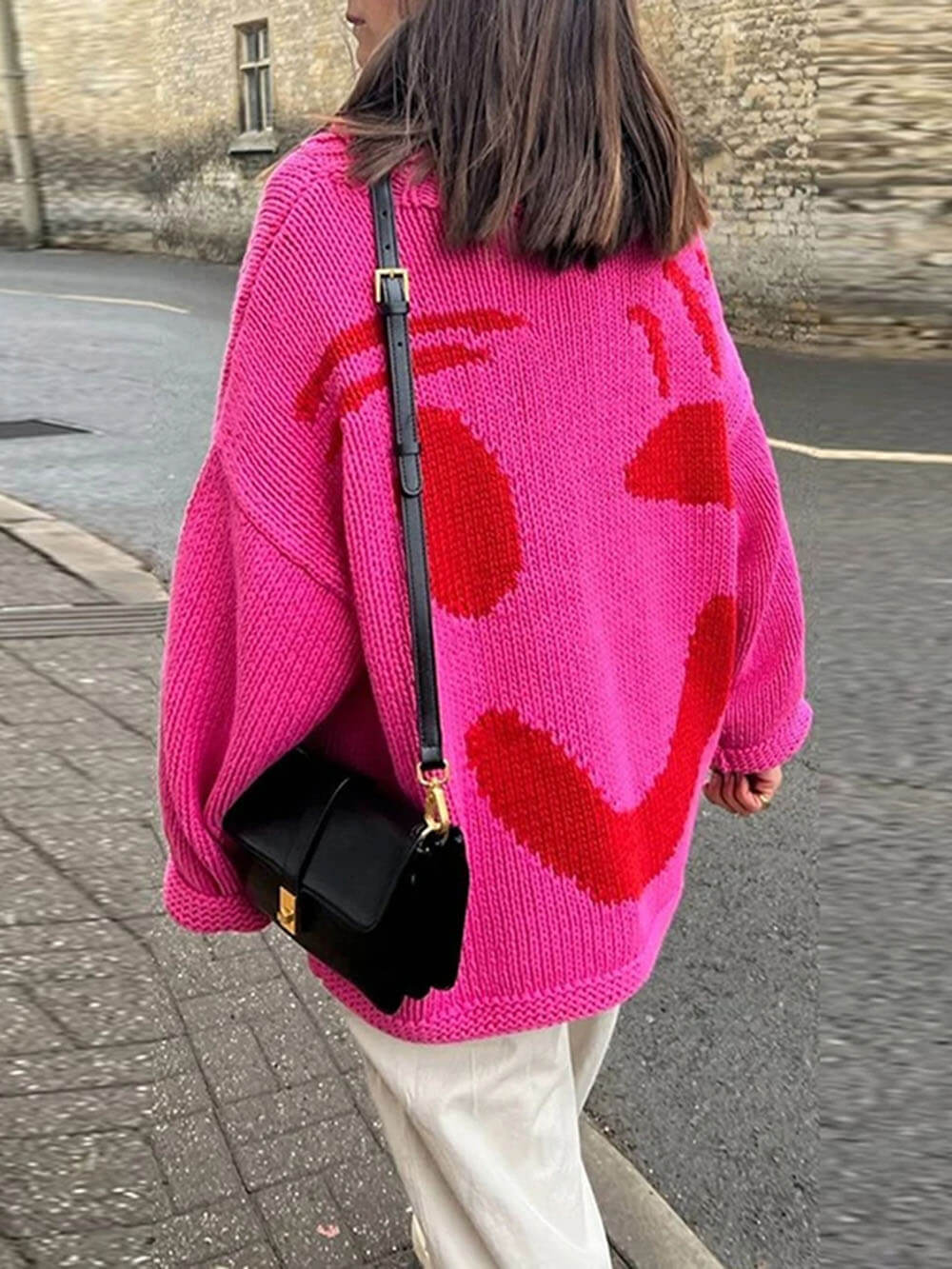 Andrea | Damen Winter Casual Pullover mit Smile-Print - Elle Zürich