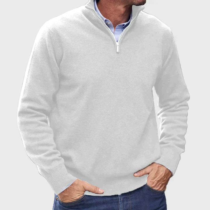Uwe | Herren Klassischer Halbreißverschluss Strickpullover - Elle Zürich