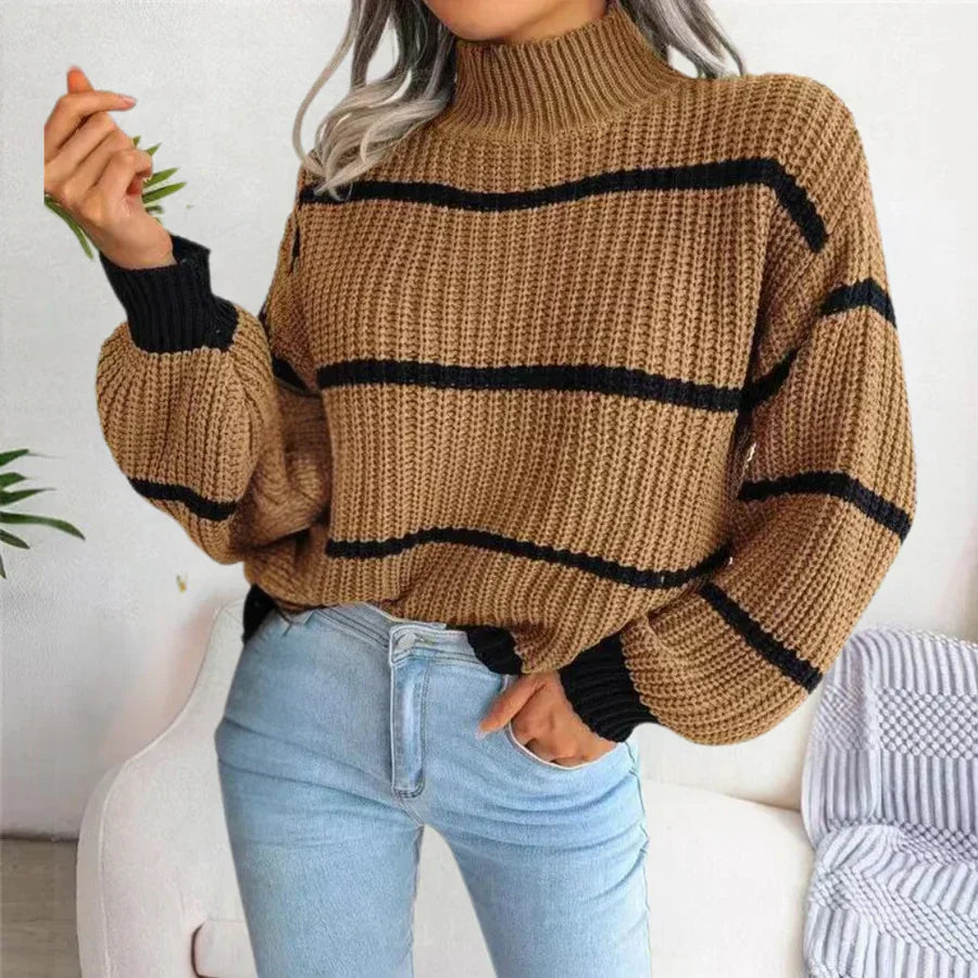 Johanna | Damen Grobstrickpullover mit Streifenmuster - Elle Zürich